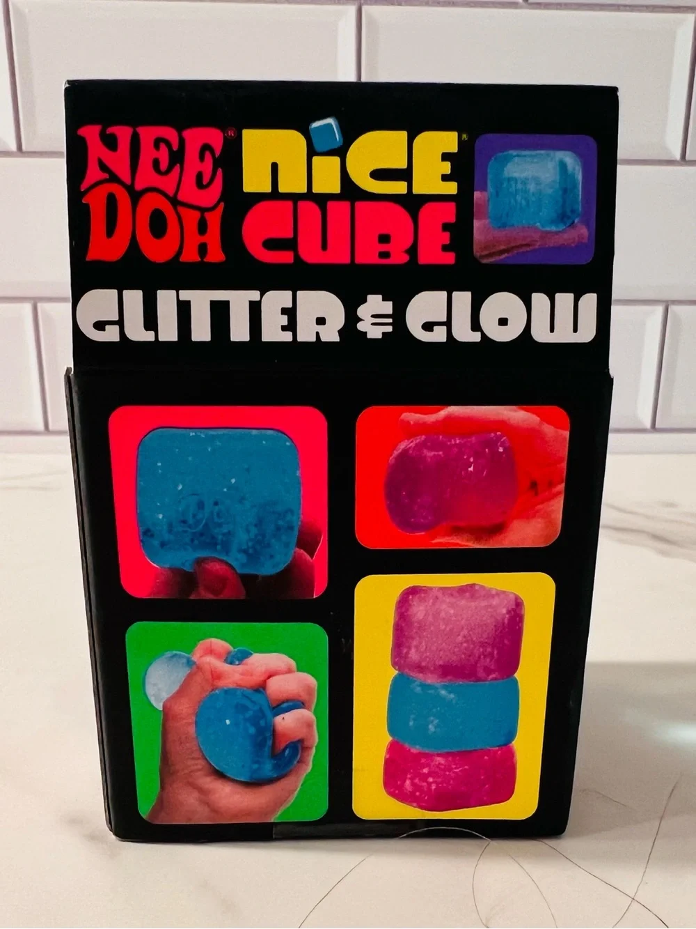 Needoh Nice Cube Glitter & Glow Blue Cube - Picture 3 of 4